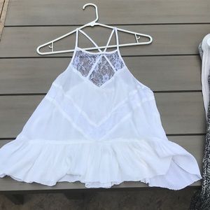 Flowy white halter top
